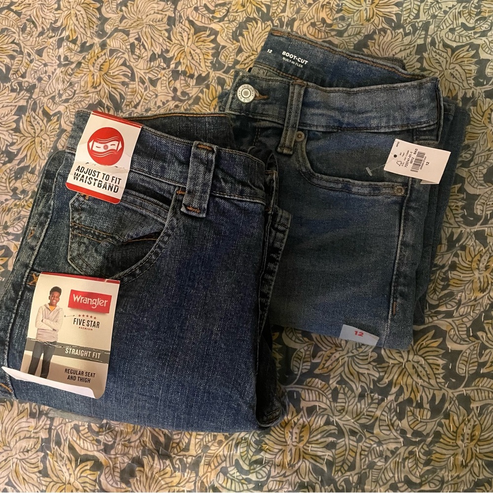 NWT Boys Wrangler & ON Jeans LOT Size 12 Slim